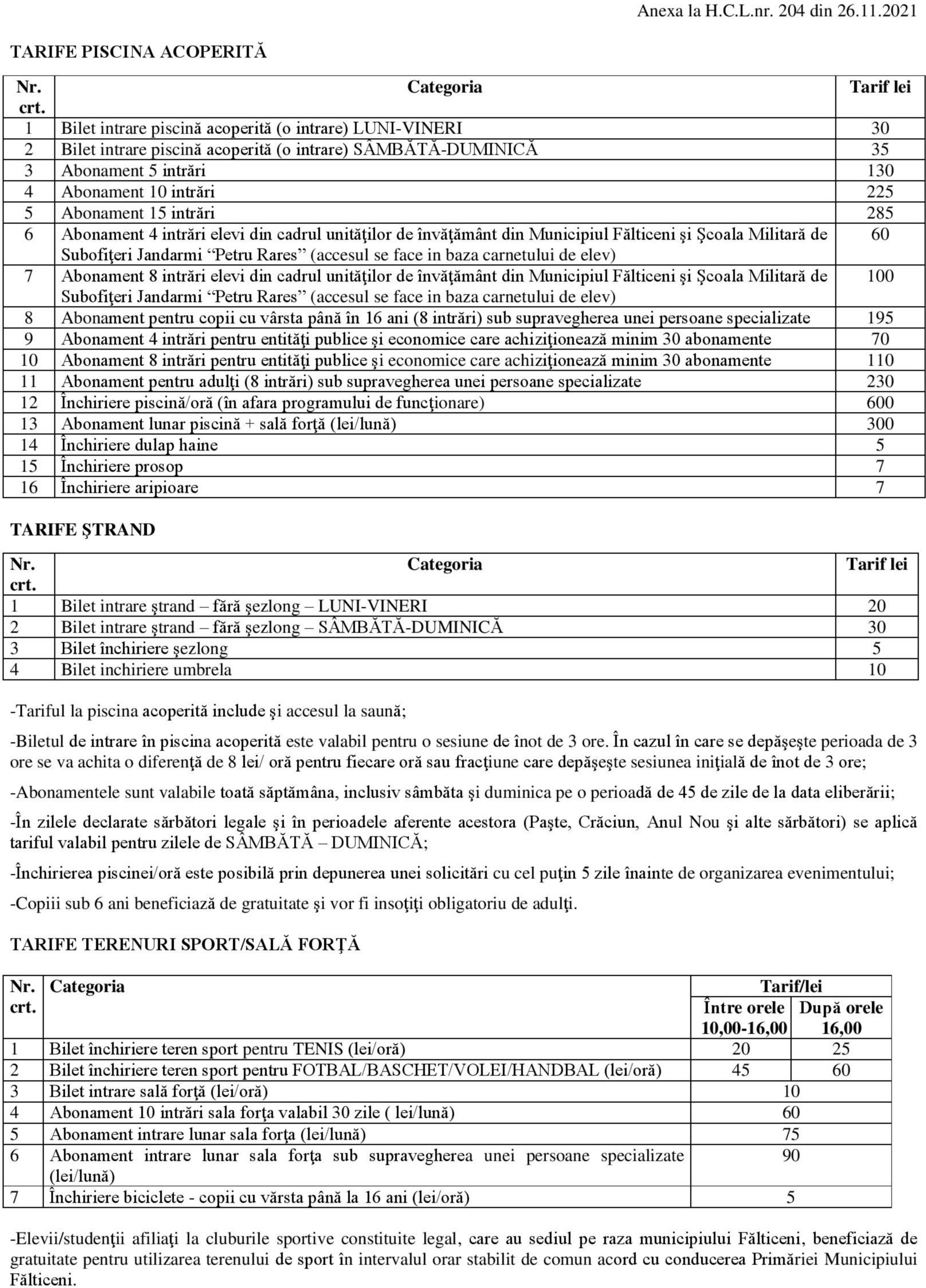 Tarife 01.01.2022-31.12.2022